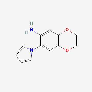 molecular formula C12H12N2O2 B2380059 7-Pyrrol-1-yl-2,3-dihydro-benzo[1,4]dioxin-6-ylamine CAS No. 879045-10-0