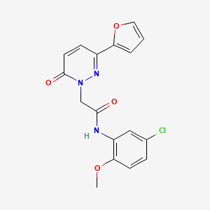 molecular formula C17H14ClN3O4 B2380063 N-(5-chloro-2-methoxyphenyl)-2-[3-(furan-2-yl)-6-oxopyridazin-1-yl]acetamide CAS No. 879055-07-9