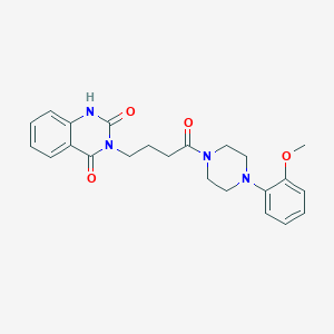 molecular formula C23H26N4O4 B2380064 3-(4-(4-(2-methoxyphenyl)piperazin-1-yl)-4-oxobutyl)quinazoline-2,4(1H,3H)-dione CAS No. 896373-69-6