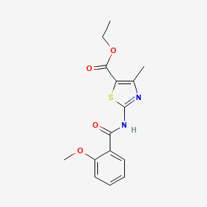 molecular formula C15H16N2O4S B2380065 Ethyl 2-(2-methoxybenzamido)-4-methylthiazole-5-carboxylate CAS No. 313226-53-8
