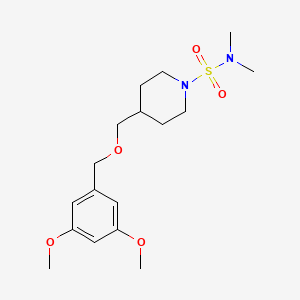molecular formula C17H28N2O5S B2380066 4-(((3,5-二甲氧基苄基)氧)甲基)-N,N-二甲基哌啶-1-磺酰胺 CAS No. 1396877-28-3