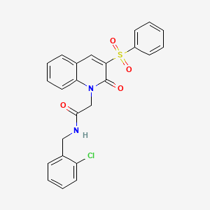 molecular formula C24H19ClN2O4S B2380070 2-[3-(苯磺酰基)-2-氧代喹啉-1-基]-N-[(2-氯苯基)甲基]乙酰胺 CAS No. 1115876-57-7