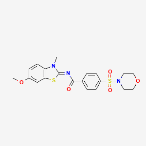 molecular formula C20H21N3O5S2 B2380077 (E)-N-(6-methoxy-3-methylbenzo[d]thiazol-2(3H)-ylidene)-4-(morpholinosulfonyl)benzamide CAS No. 850781-95-2