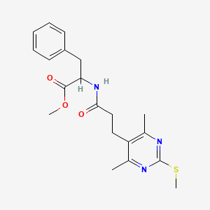 molecular formula C20H25N3O3S B2380078 Methyl 2-{3-[4,6-dimethyl-2-(methylsulfanyl)pyrimidin-5-yl]propanamido}-3-phenylpropanoate CAS No. 1060823-90-6