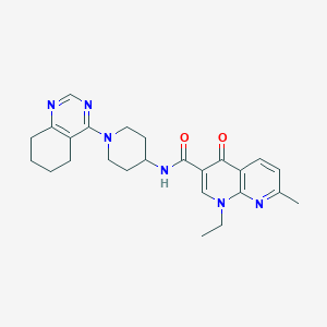 molecular formula C25H30N6O2 B2380090 1-ethyl-7-methyl-4-oxo-N-(1-(5,6,7,8-tetrahydroquinazolin-4-yl)piperidin-4-yl)-1,4-dihydro-1,8-naphthyridine-3-carboxamide CAS No. 2034346-18-2