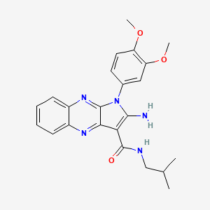 molecular formula C23H25N5O3 B2380096 2-amino-1-(3,4-dimethoxyphenyl)-N-isobutyl-1H-pyrrolo[2,3-b]quinoxaline-3-carboxamide CAS No. 376622-31-0