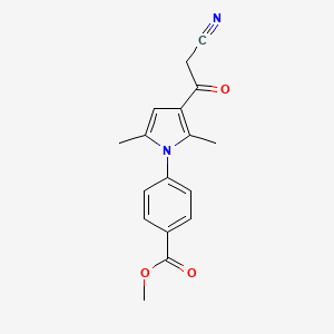 molecular formula C17H16N2O3 B2380098 methyl 4-[3-(2-cyanoacetyl)-2,5-dimethyl-1H-pyrrol-1-yl]benzoate CAS No. 729578-83-0