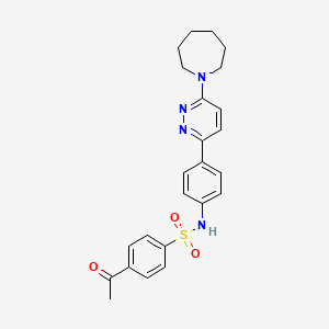 molecular formula C24H26N4O3S B2380099 4-acetyl-N-(4-(6-(azepan-1-yl)pyridazin-3-yl)phenyl)benzenesulfonamide CAS No. 959543-12-5