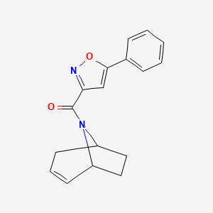 molecular formula C17H16N2O2 B2380100 (1R,5S)-8-氮杂双环[3.2.1]辛-2-烯-8-基(5-苯基异恶唑-3-基)甲酮 CAS No. 1706078-26-3