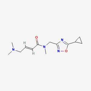 molecular formula C13H20N4O2 B2380105 (E)-N-[(5-Cyclopropyl-1,2,4-oxadiazol-3-yl)methyl]-4-(dimethylamino)-N-methylbut-2-enamide CAS No. 2411334-04-6