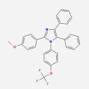 molecular formula C29H21F3N2O2 B2380111 2-(4-methoxyphenyl)-4,5-diphenyl-1-[4-(trifluoromethoxy)phenyl]-1H-imidazole CAS No. 1022404-16-5