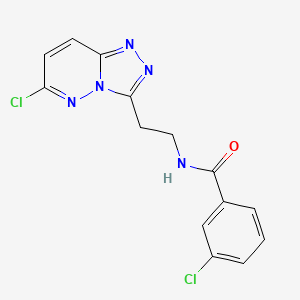 molecular formula C14H11Cl2N5O B2380117 3-氯-N-(2-(6-氯-[1,2,4]三唑并[4,3-b]哒嗪-3-基)乙基)苯甲酰胺 CAS No. 1207046-96-5