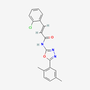 molecular formula C19H16ClN3O2 B2380119 (E)-3-(2-chlorophenyl)-N-(5-(2,5-dimethylphenyl)-1,3,4-oxadiazol-2-yl)acrylamide CAS No. 891120-97-1