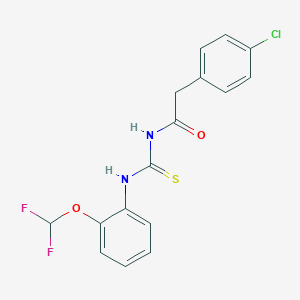 molecular formula C16H13ClF2N2O2S B238012 N-[(4-chlorophenyl)acetyl]-N'-[2-(difluoromethoxy)phenyl]thiourea 