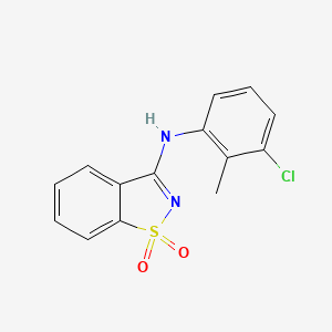 molecular formula C14H11ClN2O2S B2380121 N-(3-氯-2-甲基苯基)-1,2-苯并噻唑-3-胺 1,1-二氧化物 CAS No. 311322-82-4
