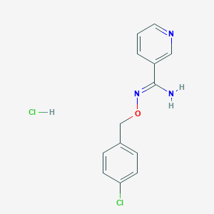 molecular formula C13H13Cl2N3O B2380125 (Z)-N'-[(4-chlorophenyl)methoxy]pyridine-3-carboximidamide hydrochloride CAS No. 318517-54-3