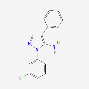 molecular formula C15H12ClN3 B2380129 1-(3-chlorophenyl)-4-phenyl-1H-pyrazol-5-ylamine CAS No. 324008-89-1