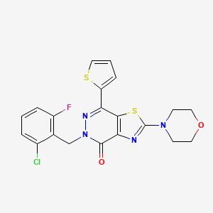 molecular formula C20H16ClFN4O2S2 B2380131 5-(2-chloro-6-fluorobenzyl)-2-morpholino-7-(thiophen-2-yl)thiazolo[4,5-d]pyridazin-4(5H)-one CAS No. 1021045-36-2