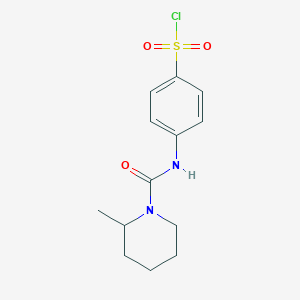 molecular formula C13H17ClN2O3S B2380133 4-[(2-methylpiperidine-1-carbonyl)amino]benzenesulfonyl Chloride CAS No. 728864-65-1