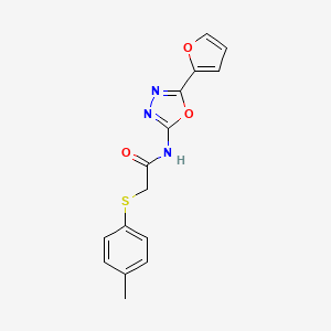 molecular formula C15H13N3O3S B2380138 N-(5-(furan-2-yl)-1,3,4-oxadiazol-2-yl)-2-(p-tolylthio)acetamide CAS No. 895458-47-6