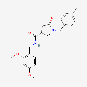 molecular formula C22H26N2O4 B2380143 N-[(2,4-Dimethoxyphenyl)methyl]-1-[(4-methylphenyl)methyl]-5-oxopyrrolidine-3-carboxamide CAS No. 2182533-31-7