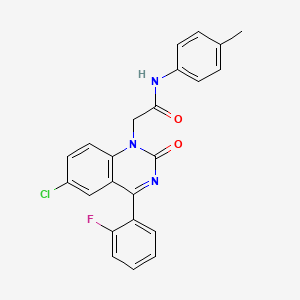 molecular formula C23H17ClFN3O2 B2380145 2-(6-chloro-4-(2-fluorophenyl)-2-oxoquinazolin-1(2H)-yl)-N-(p-tolyl)acetamide CAS No. 932453-06-0