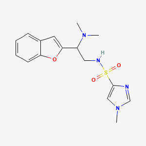 molecular formula C16H20N4O3S B2380151 N-(2-(benzofuran-2-yl)-2-(dimethylamino)ethyl)-1-methyl-1H-imidazole-4-sulfonamide CAS No. 2034613-06-2