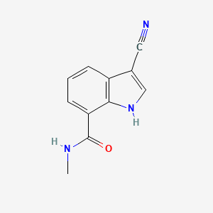 molecular formula C11H9N3O B2380154 3-Cyano-N-methyl-1H-indole-7-carboxamide CAS No. 2172561-34-9