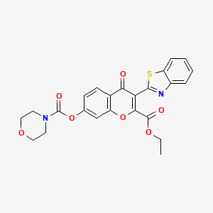 molecular formula C24H20N2O7S B2380158 3-(苯并[d]噻唑-2-基)-2-(乙氧羰基)-4-氧代-4H-色满-7-基吗啉-4-羧酸酯 CAS No. 799770-29-9