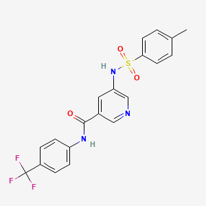 molecular formula C20H16F3N3O3S B2380161 5-(4-methylphenylsulfonamido)-N-(4-(trifluoromethyl)phenyl)nicotinamide CAS No. 878061-09-7