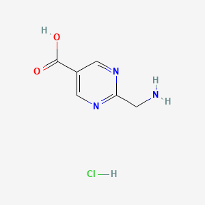 molecular formula C6H8ClN3O2 B2380164 2-(Aminomethyl)pyrimidine-5-carboxylic acid hydrochloride CAS No. 2044713-83-7