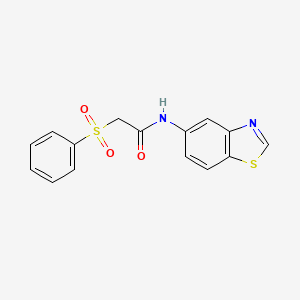 molecular formula C15H12N2O3S2 B2380166 N-(苯并[d]噻唑-5-基)-2-(苯磺酰基)乙酰胺 CAS No. 922858-33-1