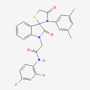 N-(2,4-difluorophenyl)-2-(3'-(3,5-dimethylphenyl)-2,4'-dioxospiro[indoline-3,2'-thiazolidin]-1-yl)acetamide