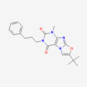 molecular formula C21H24N4O3 B2380174 7-(tert-butyl)-1-methyl-3-(3-phenylpropyl)oxazolo[2,3-f]purine-2,4(1H,3H)-dione CAS No. 899948-22-2