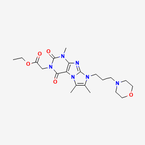 ethyl 2-(1,6,7-trimethyl-8-(3-morpholinopropyl)-2,4-dioxo-1H-imidazo[2,1-f]purin-3(2H,4H,8H)-yl)acetate