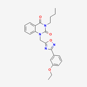 molecular formula C23H24N4O4 B2380185 3-butyl-1-((3-(3-ethoxyphenyl)-1,2,4-oxadiazol-5-yl)methyl)quinazoline-2,4(1H,3H)-dione CAS No. 1207060-00-1