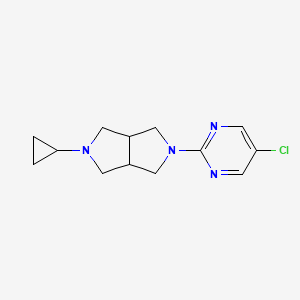 molecular formula C13H17ClN4 B2380195 2-(5-氯嘧啶-2-基)-5-环丙基八氢吡咯并[3,4-c]吡咯 CAS No. 2199034-76-7