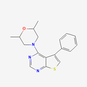 molecular formula C18H19N3OS B2380196 2,6-二甲基-4-(5-苯基噻吩[2,3-d]嘧啶-4-基)吗啉 CAS No. 314244-89-8