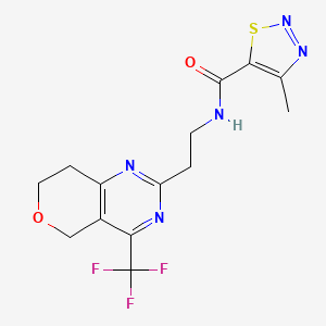 4-methyl-N-(2-(4-(trifluoromethyl)-7,8-dihydro-5H-pyrano[4,3-d]pyrimidin-2-yl)ethyl)-1,2,3-thiadiazole-5-carboxamide