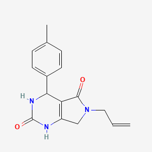 molecular formula C16H17N3O2 B2380200 6-allyl-4-(p-tolyl)-3,4,6,7-tetrahydro-1H-pyrrolo[3,4-d]pyrimidine-2,5-dione CAS No. 872102-98-2