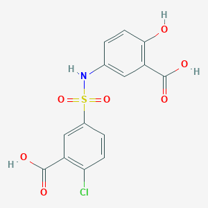 molecular formula C14H10ClNO7S B2380206 5-(3-羧基-4-氯苯磺酰氨基)-2-羟基苯甲酸 CAS No. 518053-68-4