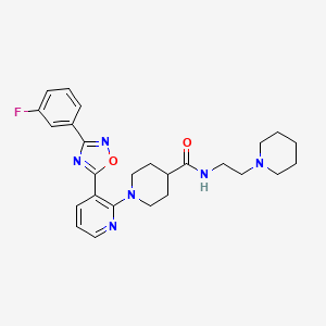 1-{3-[3-(3-FLUOROPHENYL)-1,2,4-OXADIAZOL-5-YL]PYRIDIN-2-YL}-N-[2-(PIPERIDIN-1-YL)ETHYL]PIPERIDINE-4-CARBOXAMIDE