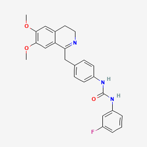 molecular formula C25H24FN3O3 B2380224 1-[4-[(6,7-Dimethoxy-3,4-dihydroisoquinolin-1-yl)methyl]phenyl]-3-(3-fluorophenyl)urea CAS No. 1024270-20-9
