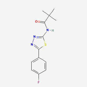 molecular formula C13H14FN3OS B2380226 N-(5-(4-fluorophenyl)-1,3,4-thiadiazol-2-yl)pivalamide CAS No. 330678-09-6
