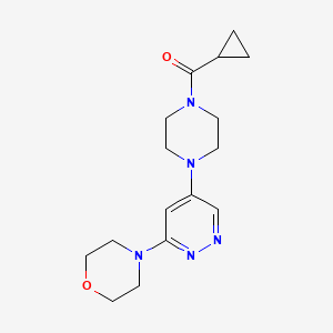 molecular formula C16H23N5O2 B2380228 Cyclopropyl(4-(6-morpholinopyridazin-4-yl)piperazin-1-yl)methanone CAS No. 1797658-36-6