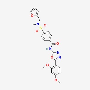 molecular formula C23H22N4O7S B2380229 N-(5-(2,4-dimethoxyphenyl)-1,3,4-oxadiazol-2-yl)-4-(N-(furan-2-ylmethyl)-N-methylsulfamoyl)benzamide CAS No. 941915-02-2