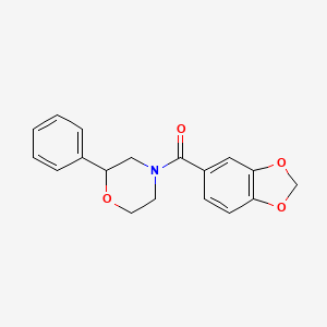 molecular formula C18H17NO4 B2380241 苯并[d][1,3]二氧杂环-5-基(2-苯基吗啉)甲酮 CAS No. 954010-10-7