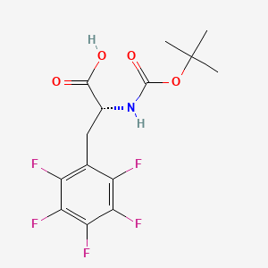 molecular formula C14H14F5NO4 B2380243 Boc-D-Pentafluorophenylalanine CAS No. 136207-26-6; 34702-60-8