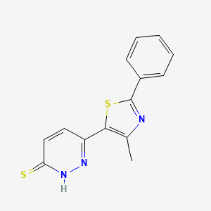 molecular formula C14H11N3S2 B2380244 6-(4-甲基-2-苯并噻唑-5-基)哒嗪-3-硫醇 CAS No. 1286720-16-8