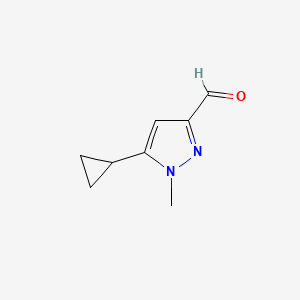 molecular formula C8H10N2O B2380252 5-Cyclopropyl-1-methyl-1H-pyrazole-3-carbaldehyde CAS No. 1554583-20-8